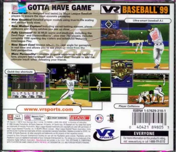 VR Baseball 99 (US) box cover back